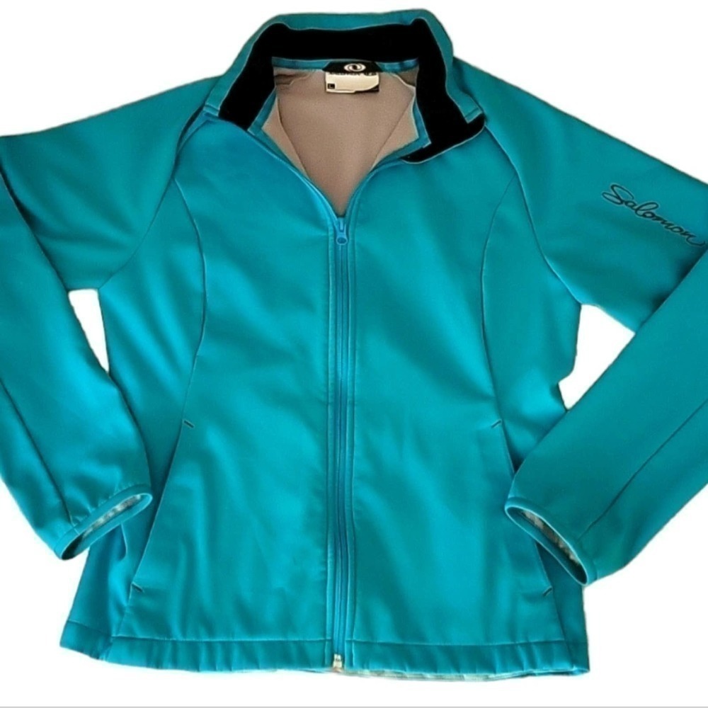 Salomon Women's Clima Pro 10000 Jacket Teal Blue Full Zip Size L